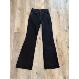Aeropostale‎ High Rise Flare Jeans Women 0 Black Stretch Denim Solid Retro Boho